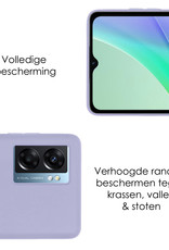 NoXx Hoes Geschikt voor OPPO A77 Hoesje Cover Siliconen Back Case Hoes Met 2x Screenprotector - Lila