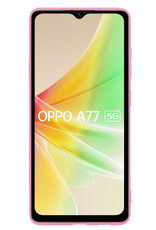 Nomfy Hoesje Geschikt voor OPPO A77 Hoesje Siliconen Cover Case Met Screenprotector - Hoes Geschikt voor OPPO A77 Hoes Back Case - Lichtroze