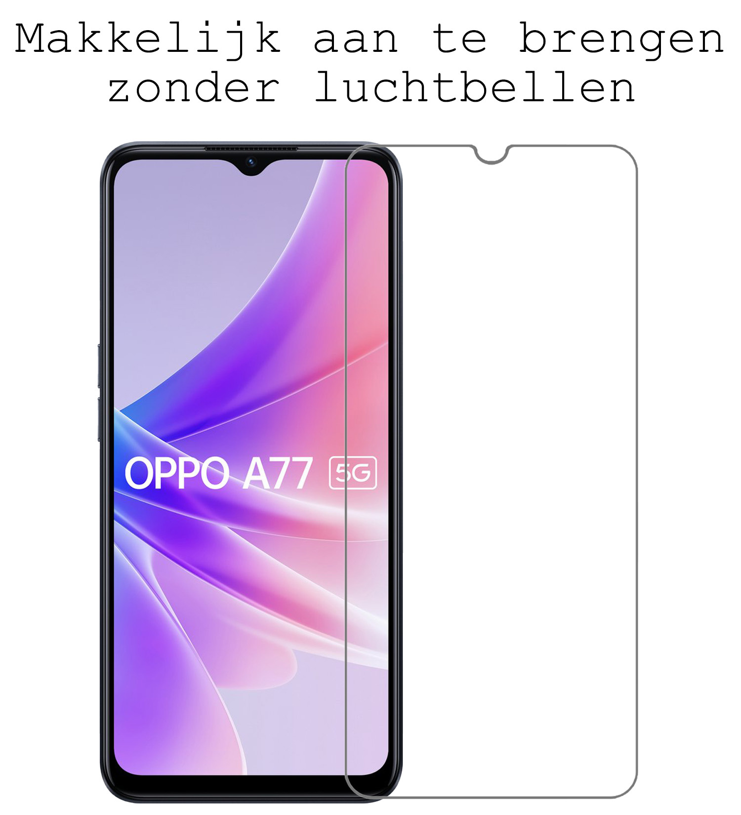 BASEY. Hoes Geschikt voor OPPO A77 Hoesje Siliconen Back Cover Case Met Screenprotector - Hoesje Geschikt voor OPPO A77 Hoes Cover Hoesje - Lila