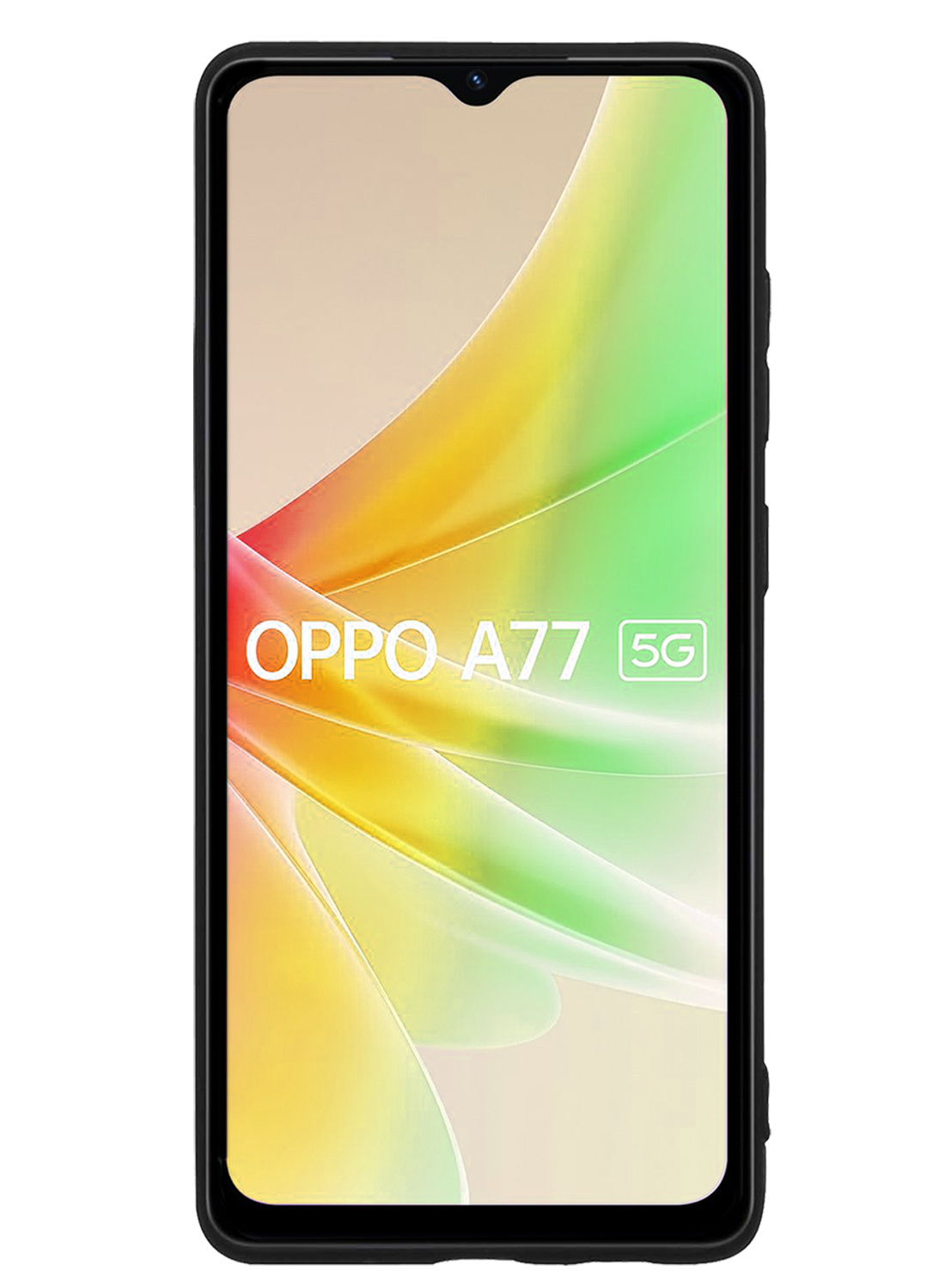 Nomfy Hoesje Geschikt voor OPPO A77 Hoesje Siliconen Cover Case Met Screenprotector - Hoes Geschikt voor OPPO A77 Hoes Back Case - Zwart