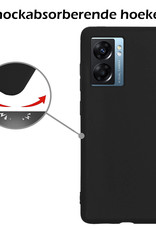 Nomfy Hoesje Geschikt voor OPPO A77 Hoesje Siliconen Cover Case Met 2x Screenprotector - Hoes Geschikt voor OPPO A77 Hoes Back Case - Zwart