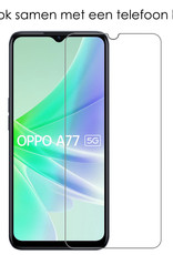 NoXx Hoes Geschikt voor OPPO A77 Hoesje Cover Siliconen Back Case Hoes Met Screenprotector - Lila