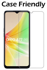 Nomfy Hoesje Geschikt voor OPPO A77 Hoesje Siliconen Cover Case Met Screenprotector - Hoes Geschikt voor OPPO A77 Hoes Back Case - Lichtroze