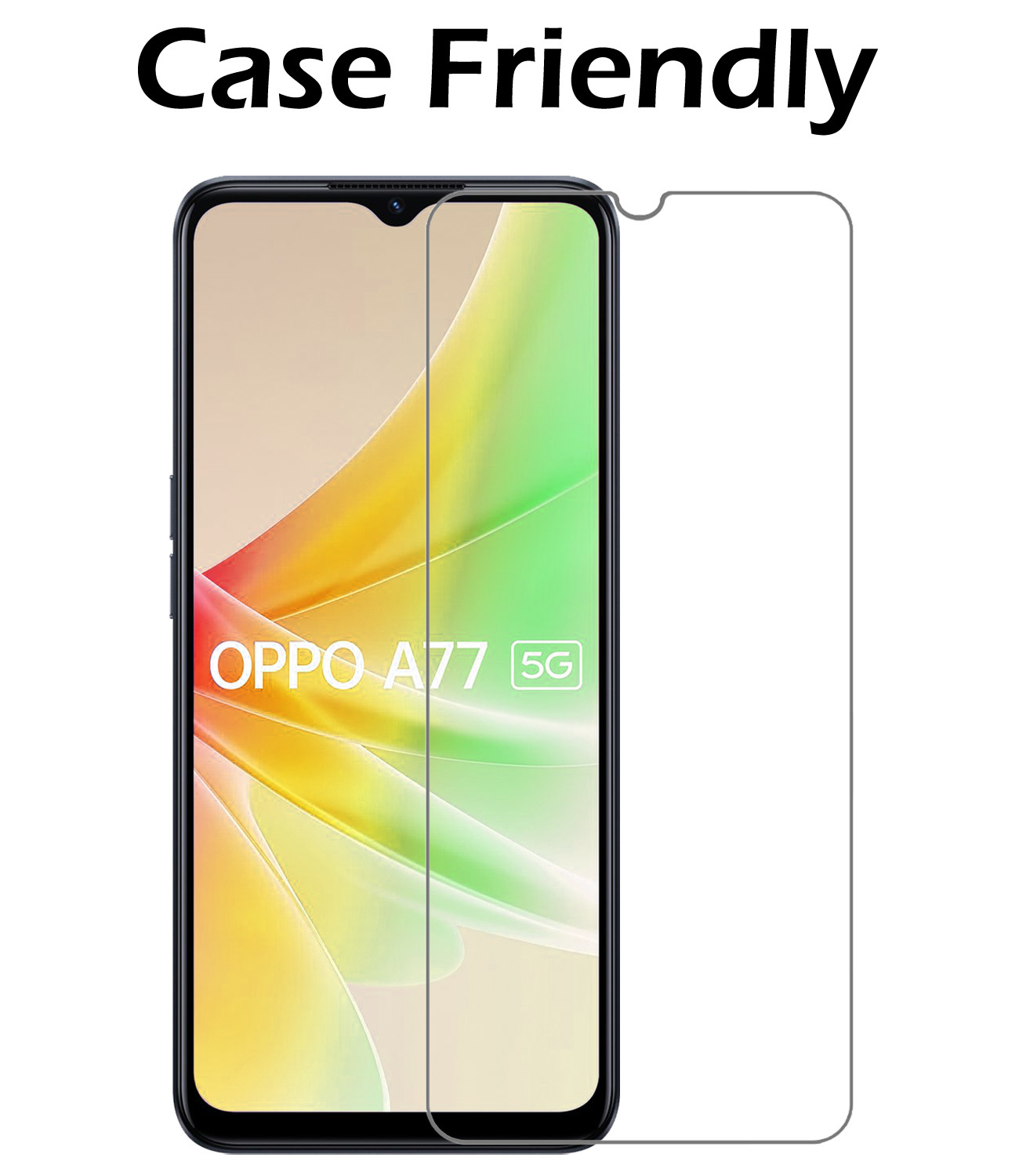 Nomfy Hoesje Geschikt voor OPPO A77 Hoesje Siliconen Cover Case Met Screenprotector - Hoes Geschikt voor OPPO A77 Hoes Back Case - Lichtroze