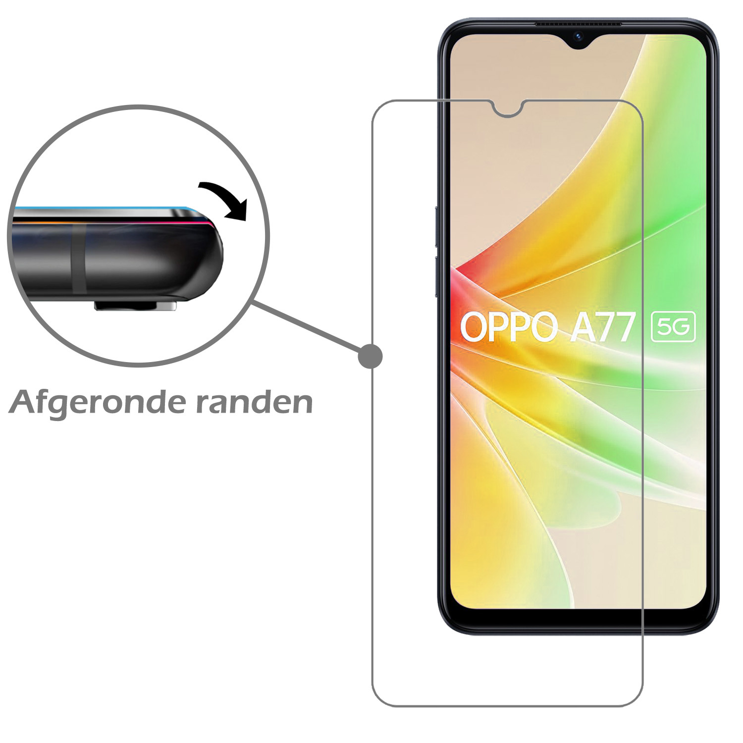 Nomfy Hoesje Geschikt voor OPPO A77 Hoesje Siliconen Cover Case Met Screenprotector - Hoes Geschikt voor OPPO A77 Hoes Back Case - Lichtroze