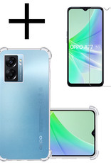 NoXx OPPO A77 Hoesje Transparant Cover Shock Proof Case Hoes Met Screenprotector
