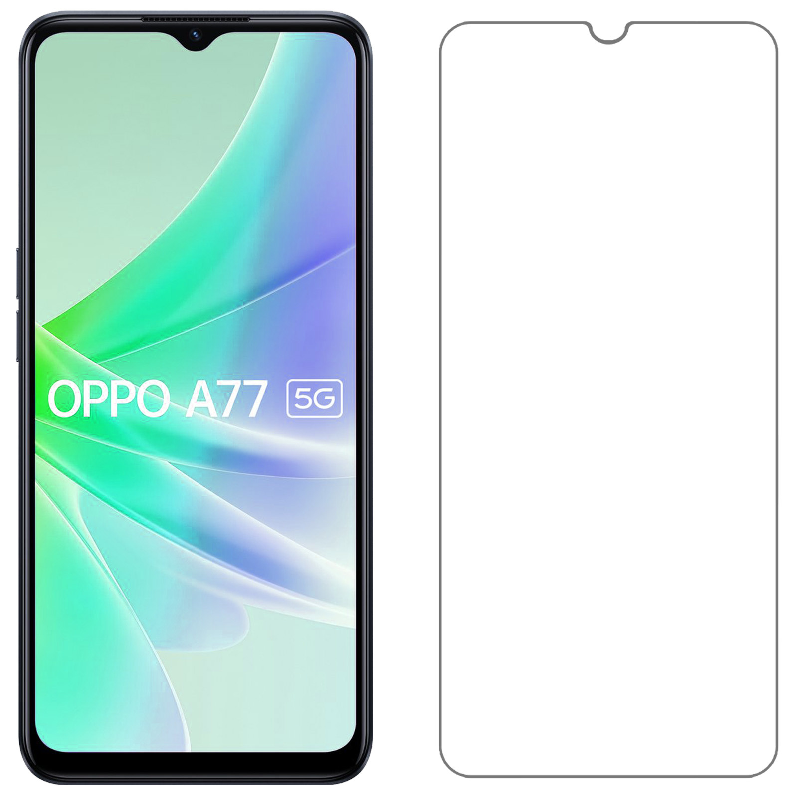 NoXx OPPO A77 Hoesje Transparant Cover Shock Proof Case Hoes Met Screenprotector