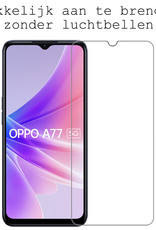BASEY. OPPO A77 Hoesje Shock Proof Met 2x Screenprotector Tempered Glass - OPPO A77 Screen Protector Beschermglas Hoes Shockproof - Transparant