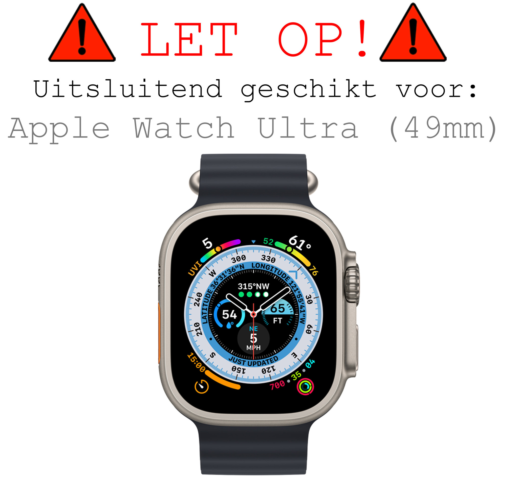 BASEY. Screenprotector Geschikt voor Apple Watch Ultra Screenprotector Tempered Glass Beschermglas - Screenprotector Geschikt voor Apple Watch Ultra (49 mm) Screen Protector - 2 Stuks