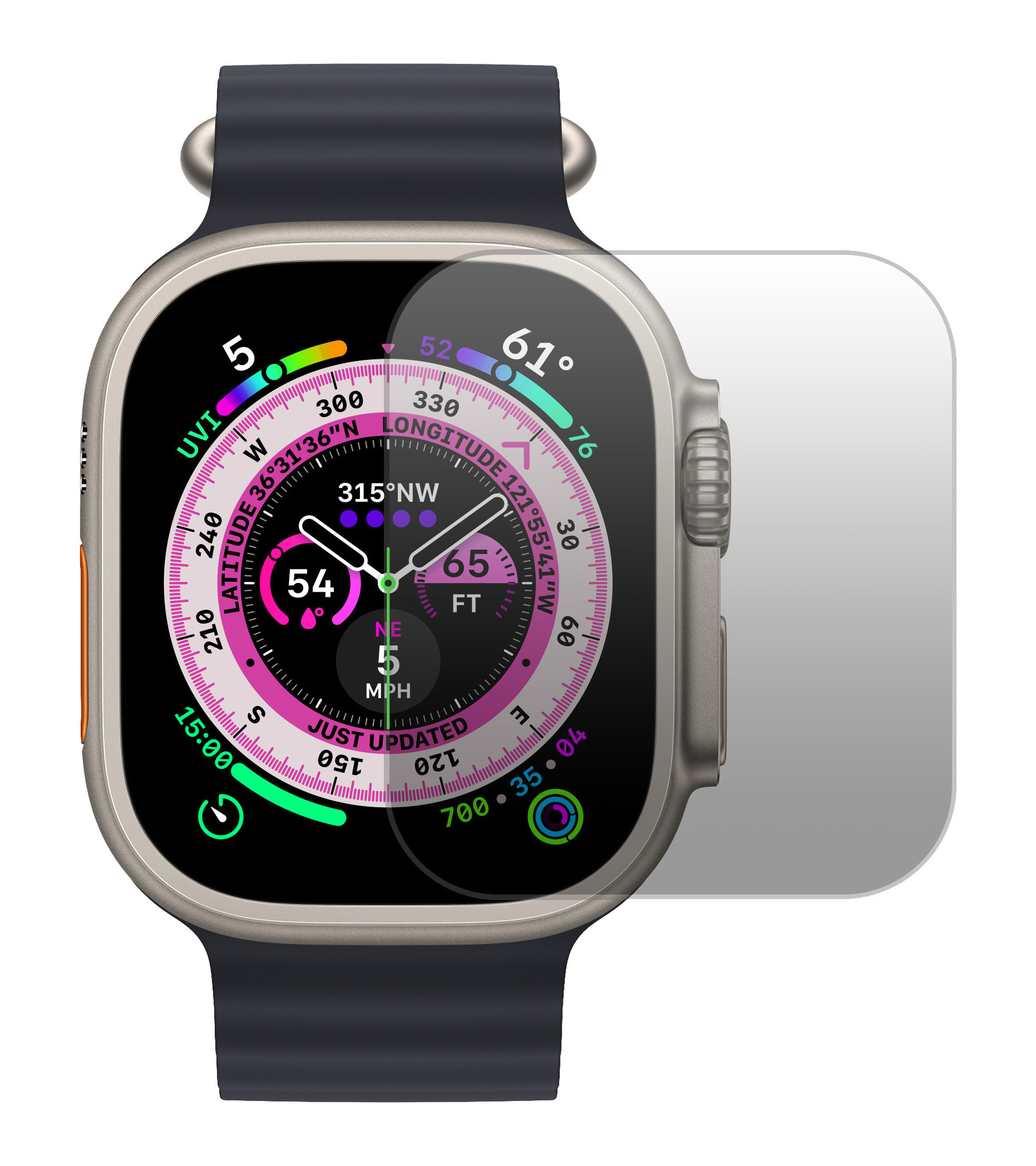 NoXx Screenprotector Geschikt voor Apple Watch Ultra Screenprotector Tempered Glass Gehard Glas