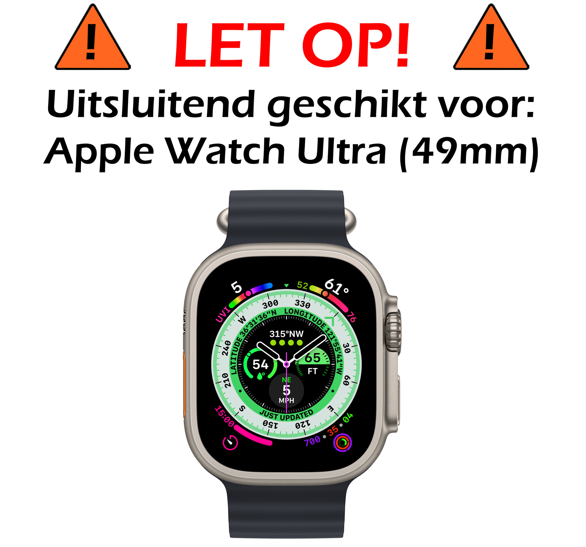 Nomfy Screenprotector Geschikt voor Apple Watch Ultra Screenprotector Bescherm Glas - Screen Protector Geschikt voor Apple Watch Ultra (49 mm) Screenprotector Tempered Glass - 3 PACK