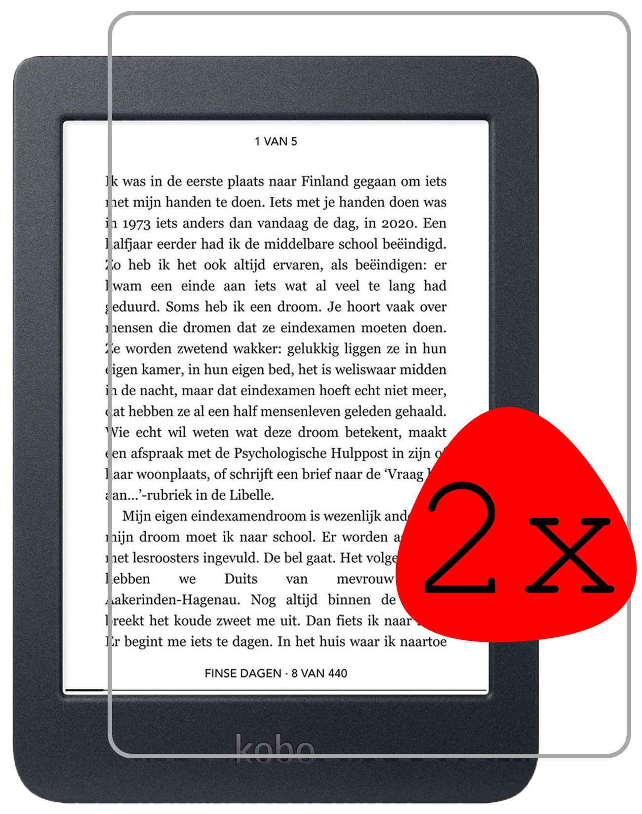 BASEY. Screenprotector Geschikt voor Kobo Nia Screenprotector Tempered Glass - Screenprotector Geschikt voor Kobo Nia Screen Protector - 2 Stuks