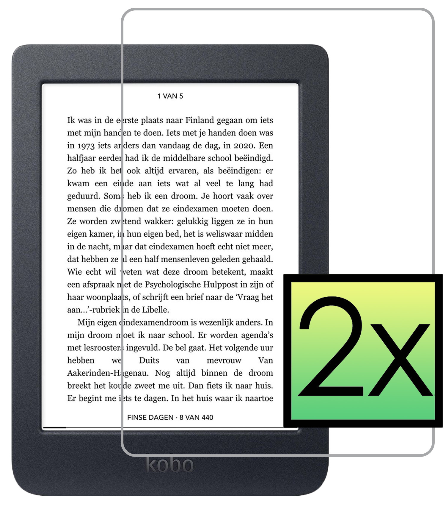 NoXx Screenprotector Geschikt voor Kobo Nia Screenprotector Bescherm Glas Tempered Glass Screen Protector - 2x