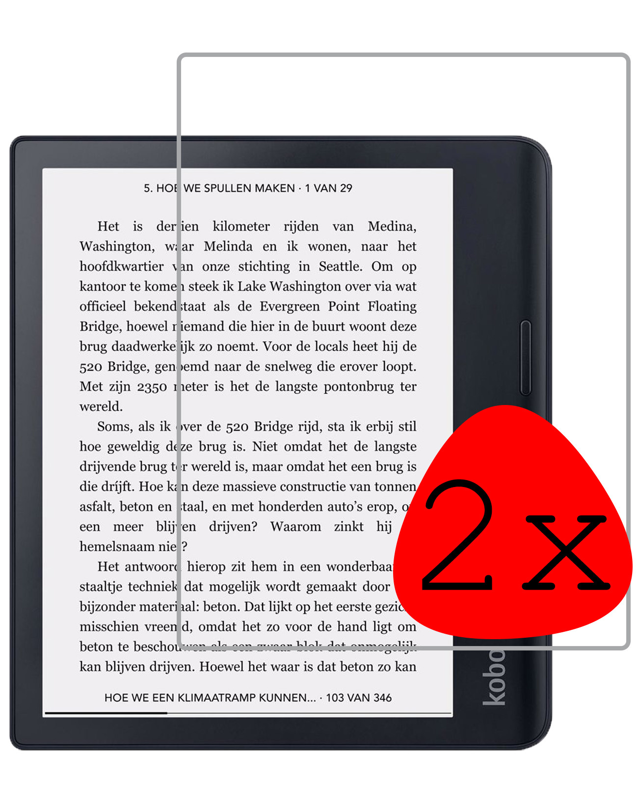 BASEY. Screenprotector Geschikt voor Kobo Sage Screenprotector Tempered Glass - Screenprotector Geschikt voor Kobo Sage Screen Protector - 2 Stuks