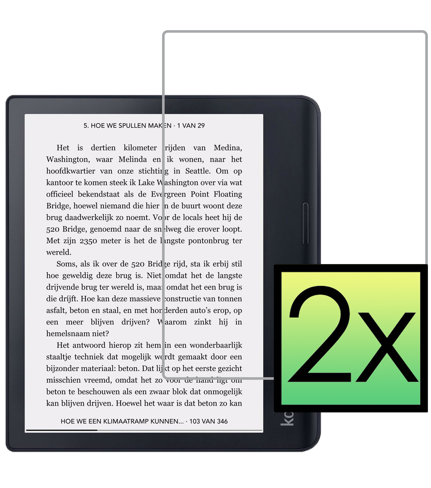 NoXx Screenprotector Geschikt voor Kobo Sage Screenprotector Bescherm Glas Tempered Glass Screen Protector - 2x
