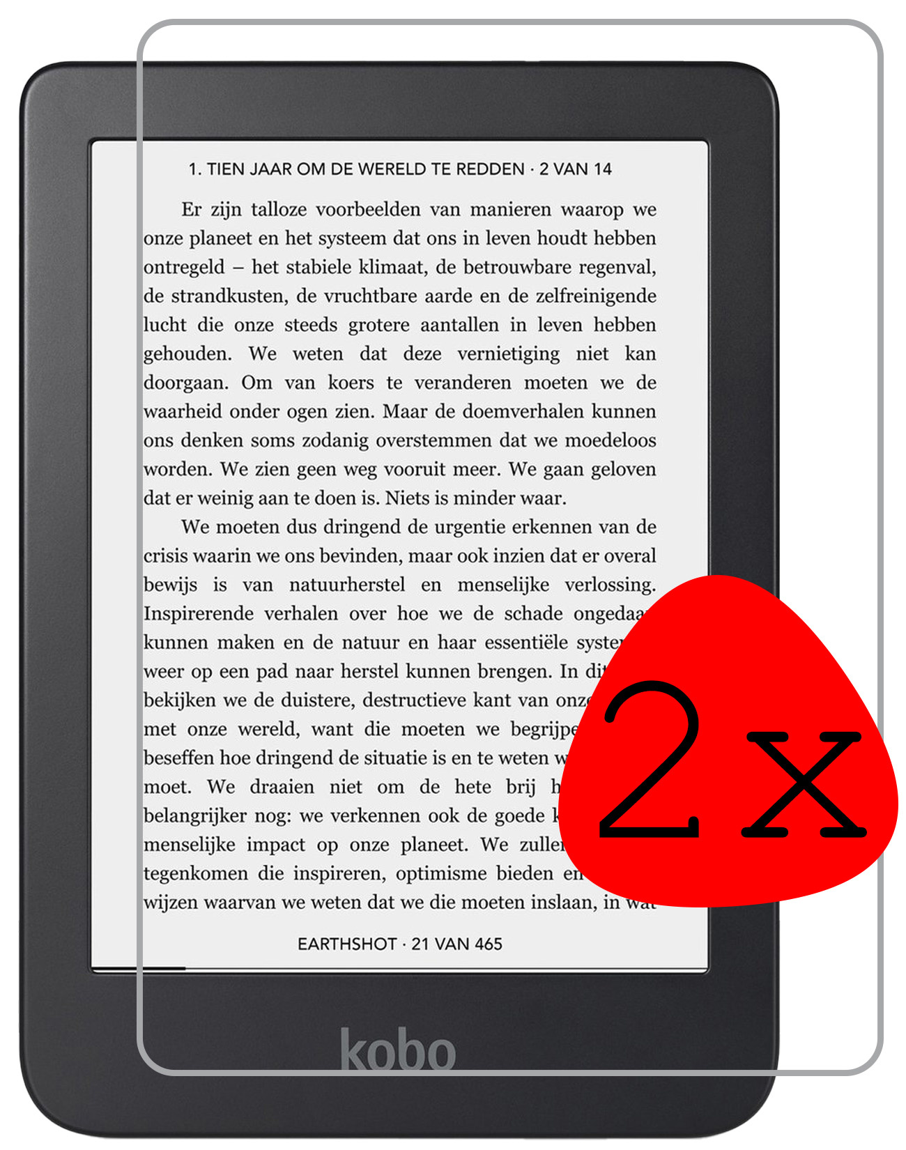 BASEY. Screenprotector Geschikt voor Kobo Clara 2E Screenprotector Tempered Glass - Screenprotector Geschikt voor Kobo Clara 2E Screen Protector - 2 Stuks