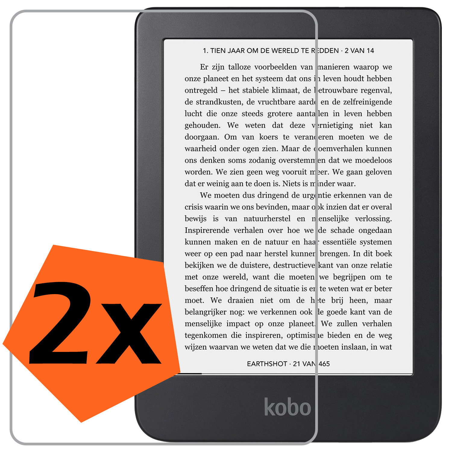 Nomfy Screenprotector Geschikt voor Kobo Clara 2E Screenprotector Bescherm Glas - Screenprotector Geschikt voor Kobo Clara 2E Screen Protector Tempered Glass - 2 PACK