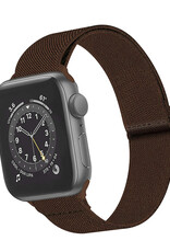 BASEY. Nylon Bandje Geschikt voor Apple Watch 1-8 / SE (38/40/41 mm) Bandje Stof - Horloge Band Verstelbare Gesp Polsband Geschikt voor Apple Watch 1-8 / SE (38/40/41 mm) - Bruin