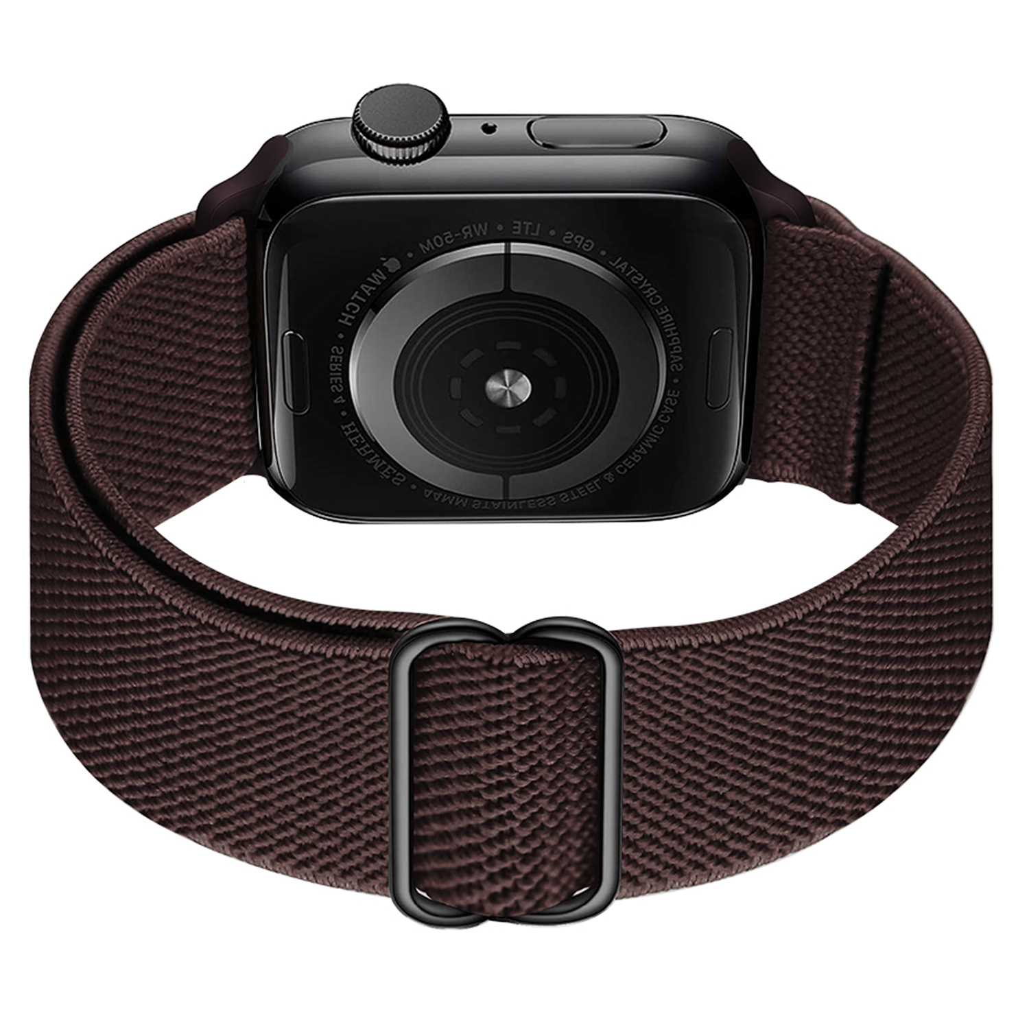 BASEY. Nylon Bandje Geschikt voor Apple Watch 1-8 / SE (38/40/41 mm) Bandje Stof - Horloge Band Verstelbare Gesp Polsband Geschikt voor Apple Watch 1-8 / SE (38/40/41 mm) - Bruin