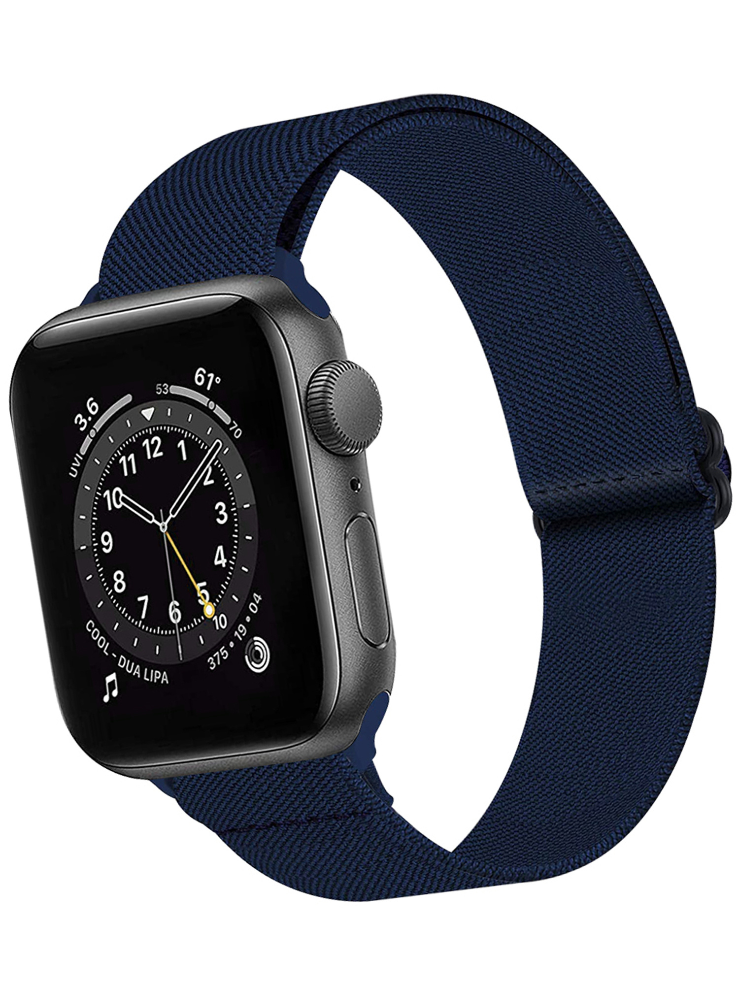 BASEY. Nylon Bandje Geschikt voor Apple Watch 1-8 / SE (38/40/41 mm) Bandje Stof - Horloge Band Verstelbare Gesp Polsband Geschikt voor Apple Watch 1-8 / SE (38/40/41 mm) - Donkerblauw