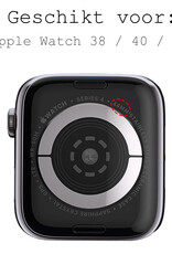BASEY. Nylon Bandje Geschikt voor Apple Watch 1-8 / SE (38/40/41 mm) Bandje Stof - Horloge Band Verstelbare Gesp Polsband Geschikt voor Apple Watch 1-8 / SE (38/40/41 mm) - Donkerblauw