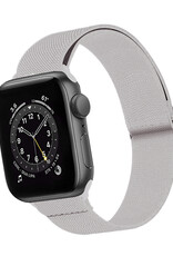 BASEY. Nylon Bandje Geschikt voor Apple Watch 1-8 / SE (38/40/41 mm) Bandje Stof - Horloge Band Verstelbare Gesp Polsband Geschikt voor Apple Watch 1-8 / SE (38/40/41 mm) - Grijs
