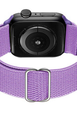BASEY. Nylon Bandje Geschikt voor Apple Watch 1-8 / SE (38/40/41 mm) Bandje Stof - Horloge Band Verstelbare Gesp Polsband Geschikt voor Apple Watch 1-8 / SE (38/40/41 mm) - Lila