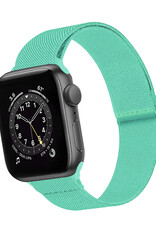 BASEY. Nylon Bandje Geschikt voor Apple Watch 1-8 / SE (38/40/41 mm) Bandje Stof - Horloge Band Verstelbare Gesp Polsband Geschikt voor Apple Watch 1-8 / SE (38/40/41 mm) - Mintgroen