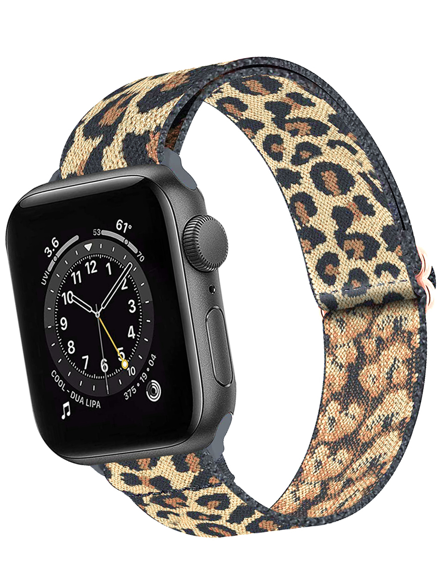 BASEY. Nylon Bandje Geschikt voor Apple Watch 1-8 / SE (38/40/41 mm) Bandje Stof - Horloge Band Verstelbare Gesp Polsband Geschikt voor Apple Watch 1-8 / SE (38/40/41 mm) - Pantergeel