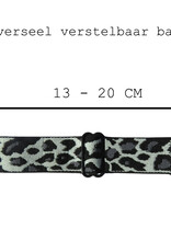 BASEY. Nylon Bandje Geschikt voor Apple Watch 1-8 / SE (38/40/41 mm) Bandje Stof - Horloge Band Verstelbare Gesp Polsband Geschikt voor Apple Watch 1-8 / SE (38/40/41 mm) - Panterwit