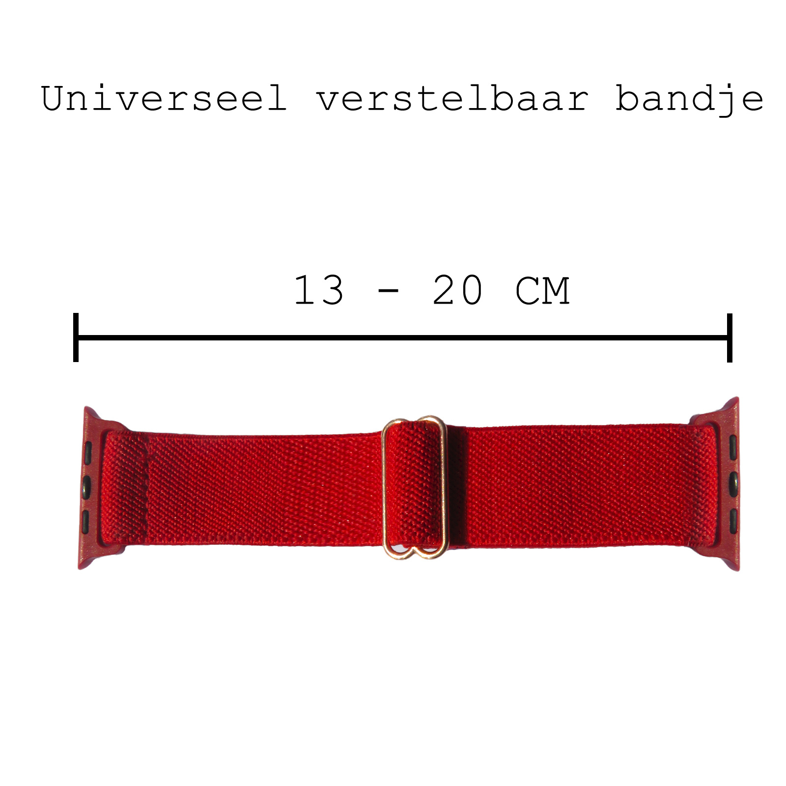 BASEY. Nylon Bandje Geschikt voor Apple Watch 1-8 / SE (38/40/41 mm) Bandje Stof - Horloge Band Verstelbare Gesp Polsband Geschikt voor Apple Watch 1-8 / SE (38/40/41 mm) - Rood