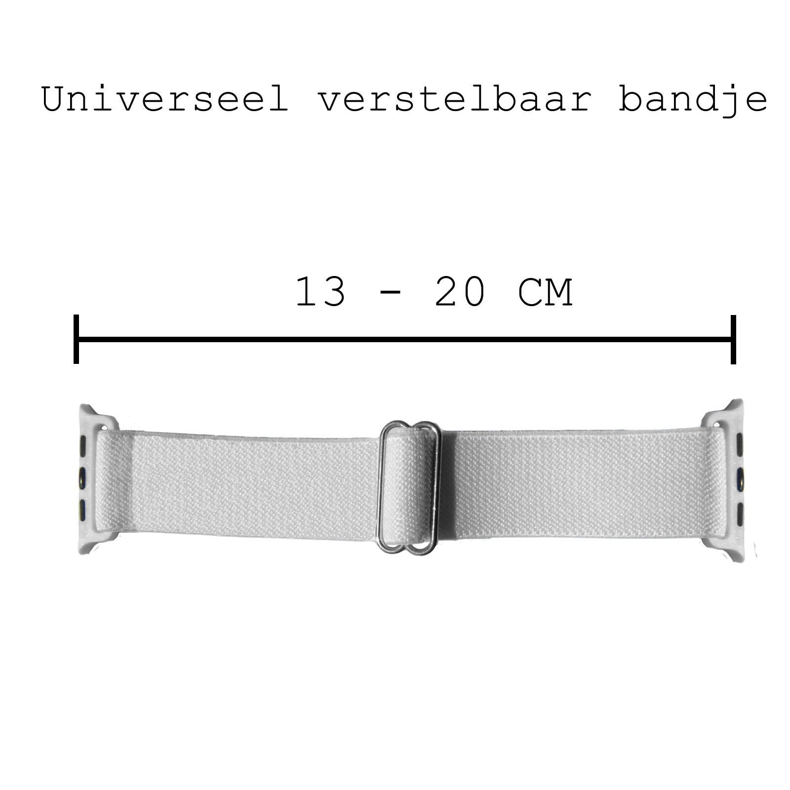 BASEY. Nylon Bandje Geschikt voor Apple Watch 1-8 / SE (38/40/41 mm) Bandje Stof - Horloge Band Verstelbare Gesp Polsband Geschikt voor Apple Watch 1-8 / SE (38/40/41 mm) - Wit