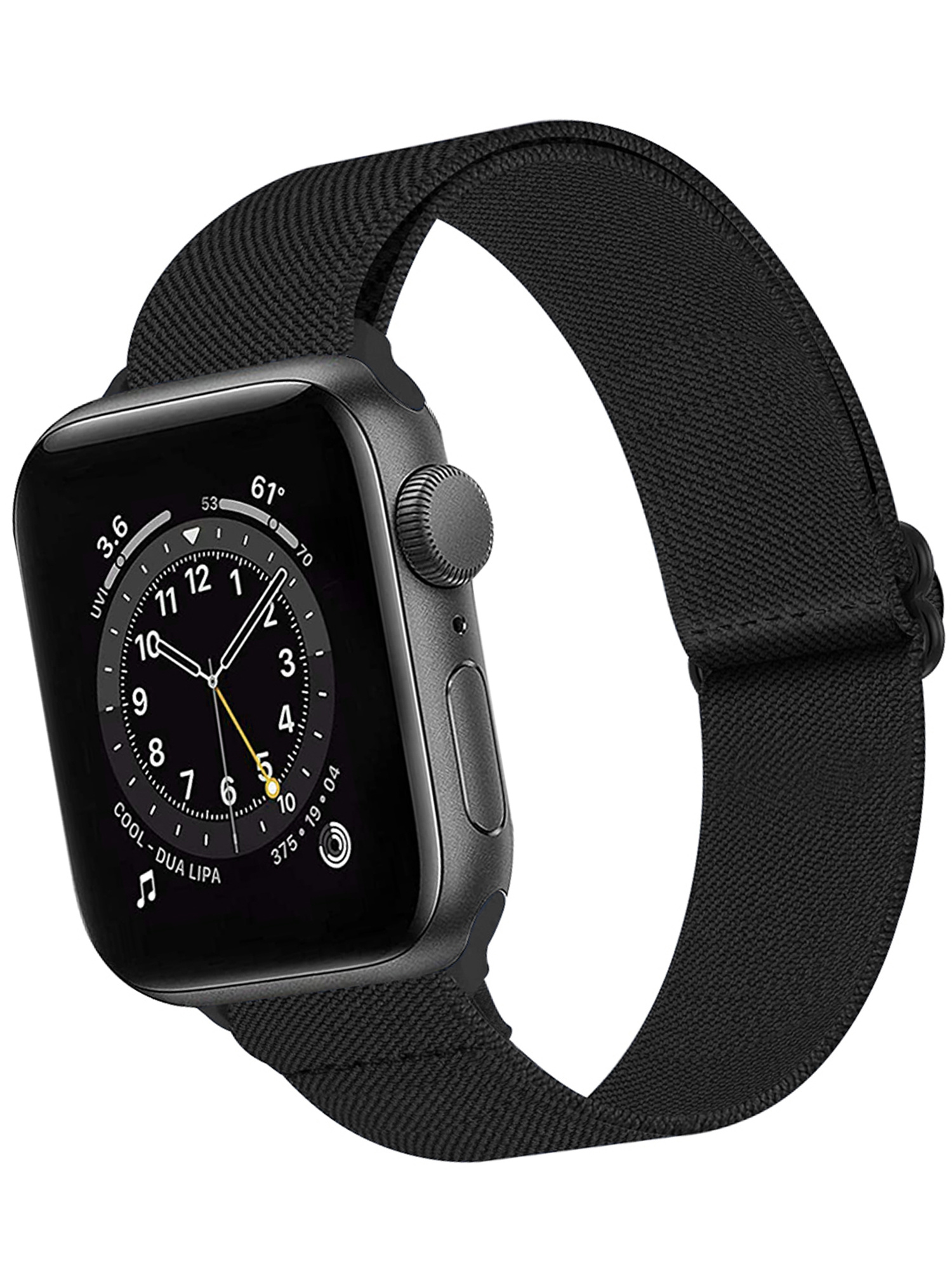 BASEY. Nylon Bandje Geschikt voor Apple Watch 1-8 / SE (38/40/41 mm) Bandje Stof - Horloge Band Verstelbare Gesp Polsband Geschikt voor Apple Watch 1-8 / SE (38/40/41 mm) - Zwart