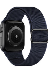 NoXx Horloge Band Geschikt voor Apple Watch 1-8 / SE (38/40/41 mm) Bandje Nylon Met Verstelbare Gesp - Donkerblauw