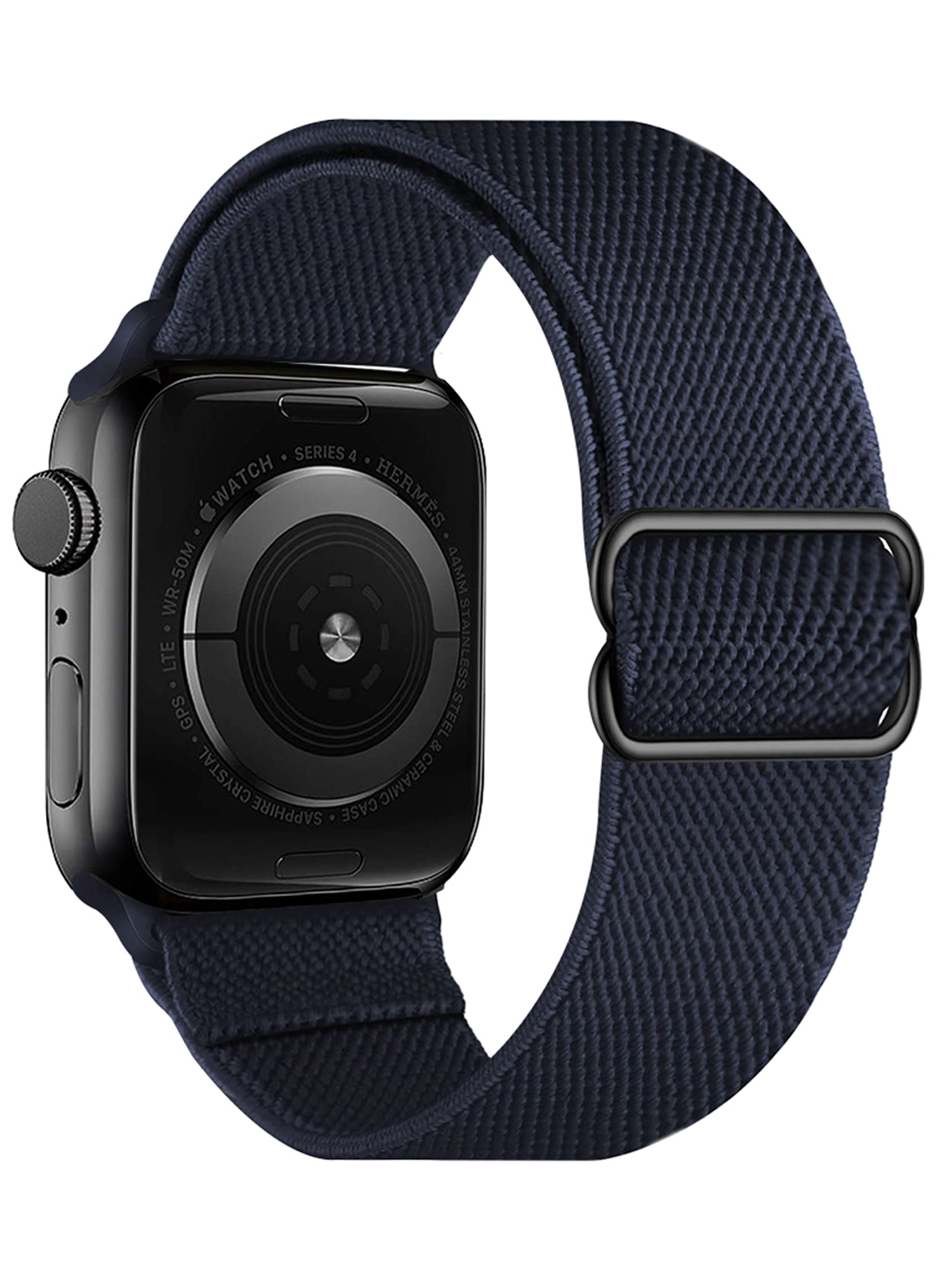 NoXx Horloge Band Geschikt voor Apple Watch 1-8 / SE (38/40/41 mm) Bandje Nylon Met Verstelbare Gesp - Donkerblauw