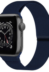 NoXx Horloge Band Geschikt voor Apple Watch 1-8 / SE (38/40/41 mm) Bandje Nylon Met Verstelbare Gesp - Donkerblauw