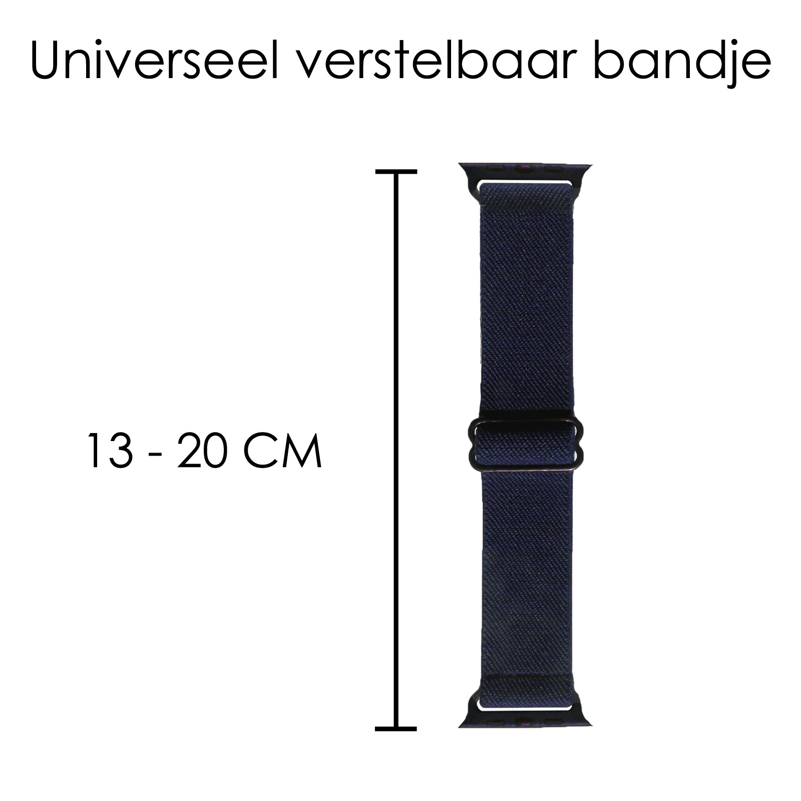 NoXx Horloge Band Geschikt voor Apple Watch 1-8 / SE (38/40/41 mm) Bandje Nylon Met Verstelbare Gesp - Donkerblauw