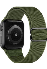NoXx Horloge Band Geschikt voor Apple Watch 1-8 / SE (38/40/41 mm) Bandje Nylon Met Verstelbare Gesp - Donkergroen