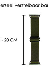 NoXx Horloge Band Geschikt voor Apple Watch 1-8 / SE (38/40/41 mm) Bandje Nylon Met Verstelbare Gesp - Donkergroen