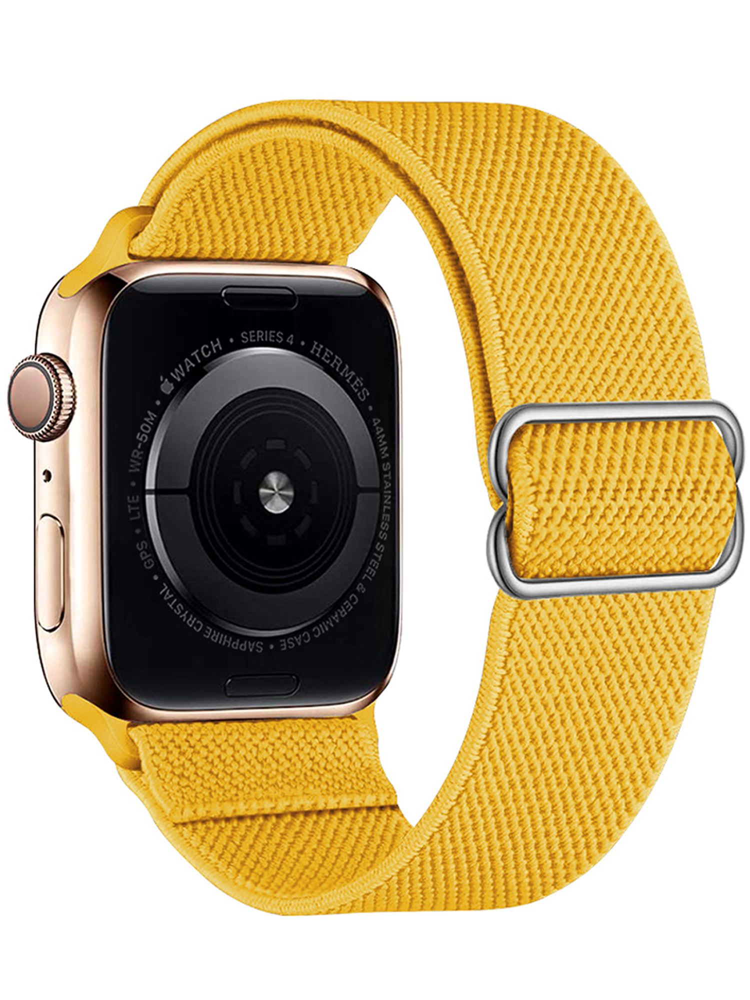NoXx Horloge Band Geschikt voor Apple Watch 1-8 / SE (38/40/41 mm) Bandje Nylon Met Verstelbare Gesp - Geel