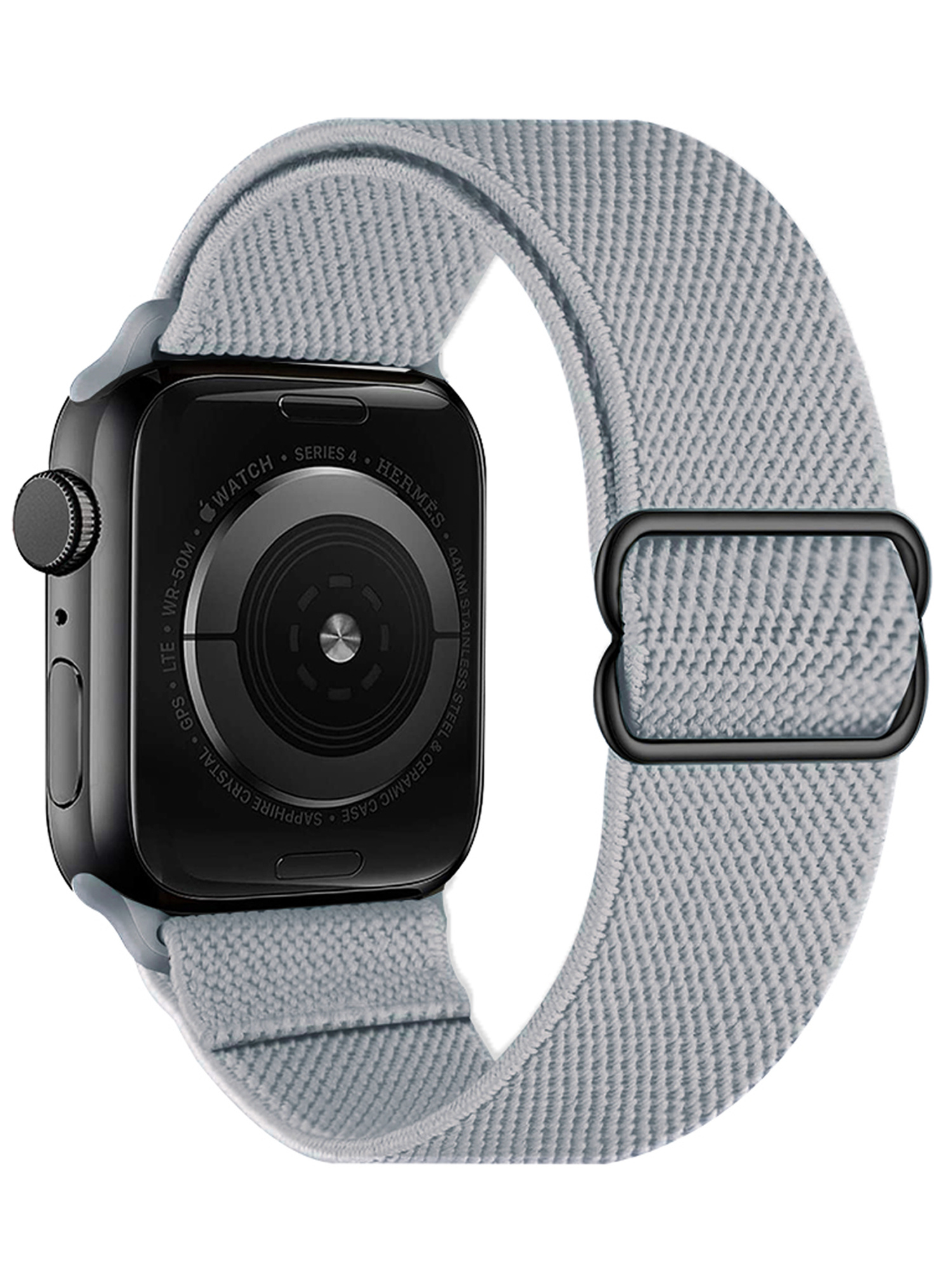 NoXx Horloge Band Geschikt voor Apple Watch 1-8 / SE (38/40/41 mm) Bandje Nylon Met Verstelbare Gesp - Grijs