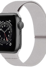 NoXx Horloge Band Geschikt voor Apple Watch 1-8 / SE (38/40/41 mm) Bandje Nylon Met Verstelbare Gesp - Grijs