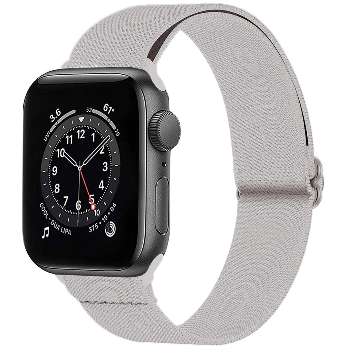 NoXx Horloge Band Geschikt voor Apple Watch 1-8 / SE (38/40/41 mm) Bandje Nylon Met Verstelbare Gesp - Grijs