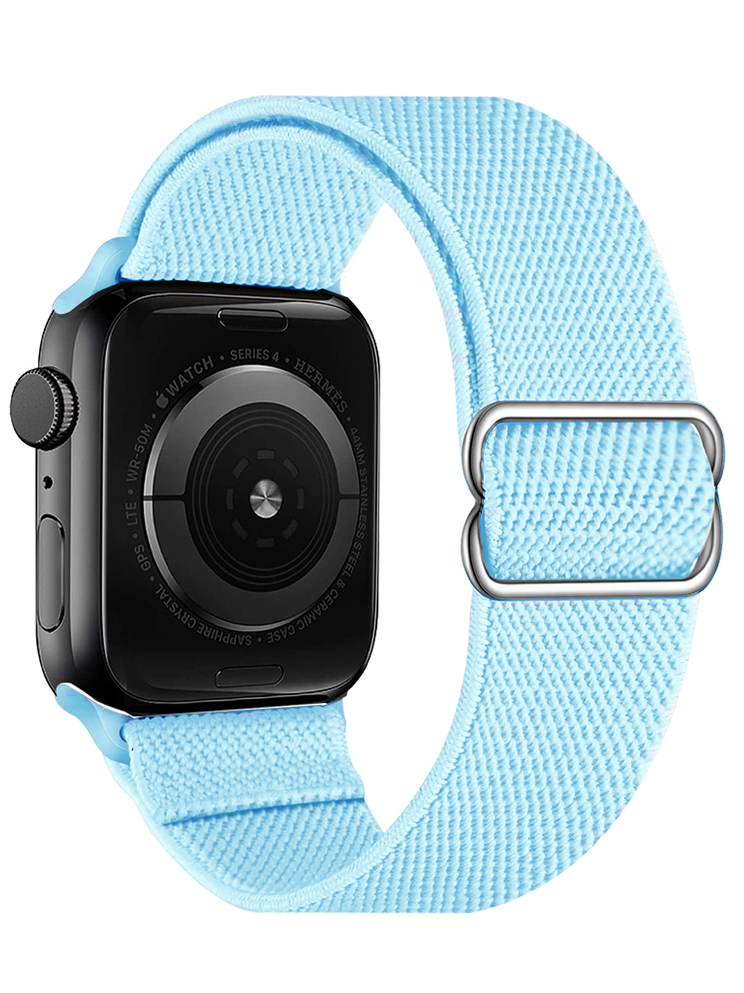 NoXx Horloge Band Geschikt voor Apple Watch 1-8 / SE (38/40/41 mm) Bandje Nylon Met Verstelbare Gesp - lichtblauw