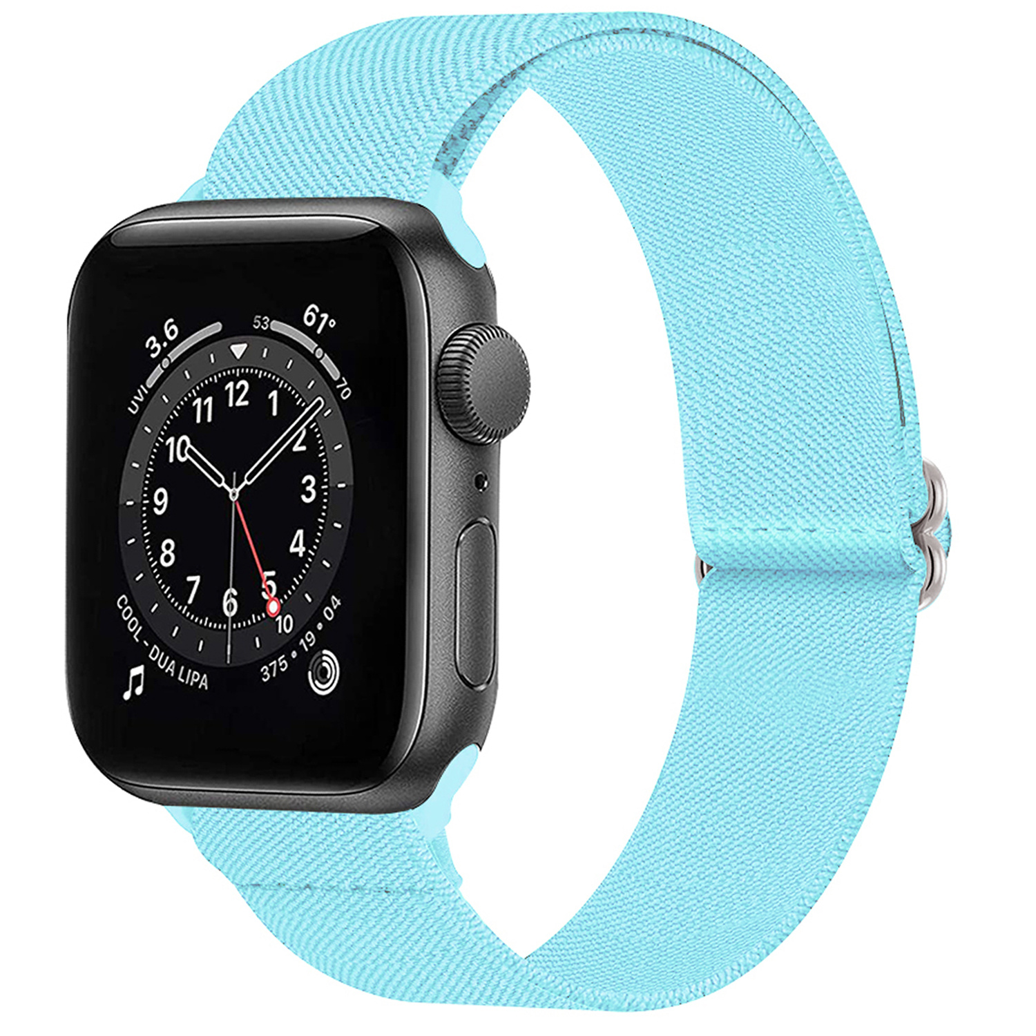 NoXx Horloge Band Geschikt voor Apple Watch 1-8 / SE (38/40/41 mm) Bandje Nylon Met Verstelbare Gesp - lichtblauw