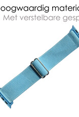 NoXx Horloge Band Geschikt voor Apple Watch 1-8 / SE (38/40/41 mm) Bandje Nylon Met Verstelbare Gesp - lichtblauw