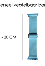 NoXx Horloge Band Geschikt voor Apple Watch 1-8 / SE (38/40/41 mm) Bandje Nylon Met Verstelbare Gesp - lichtblauw