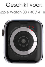 NoXx Horloge Band Geschikt voor Apple Watch 1-8 / SE (38/40/41 mm) Bandje Nylon Met Verstelbare Gesp - lichtblauw
