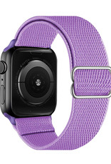 NoXx Horloge Band Geschikt voor Apple Watch 1-8 / SE (38/40/41 mm) Bandje Nylon Met Verstelbare Gesp - Lila