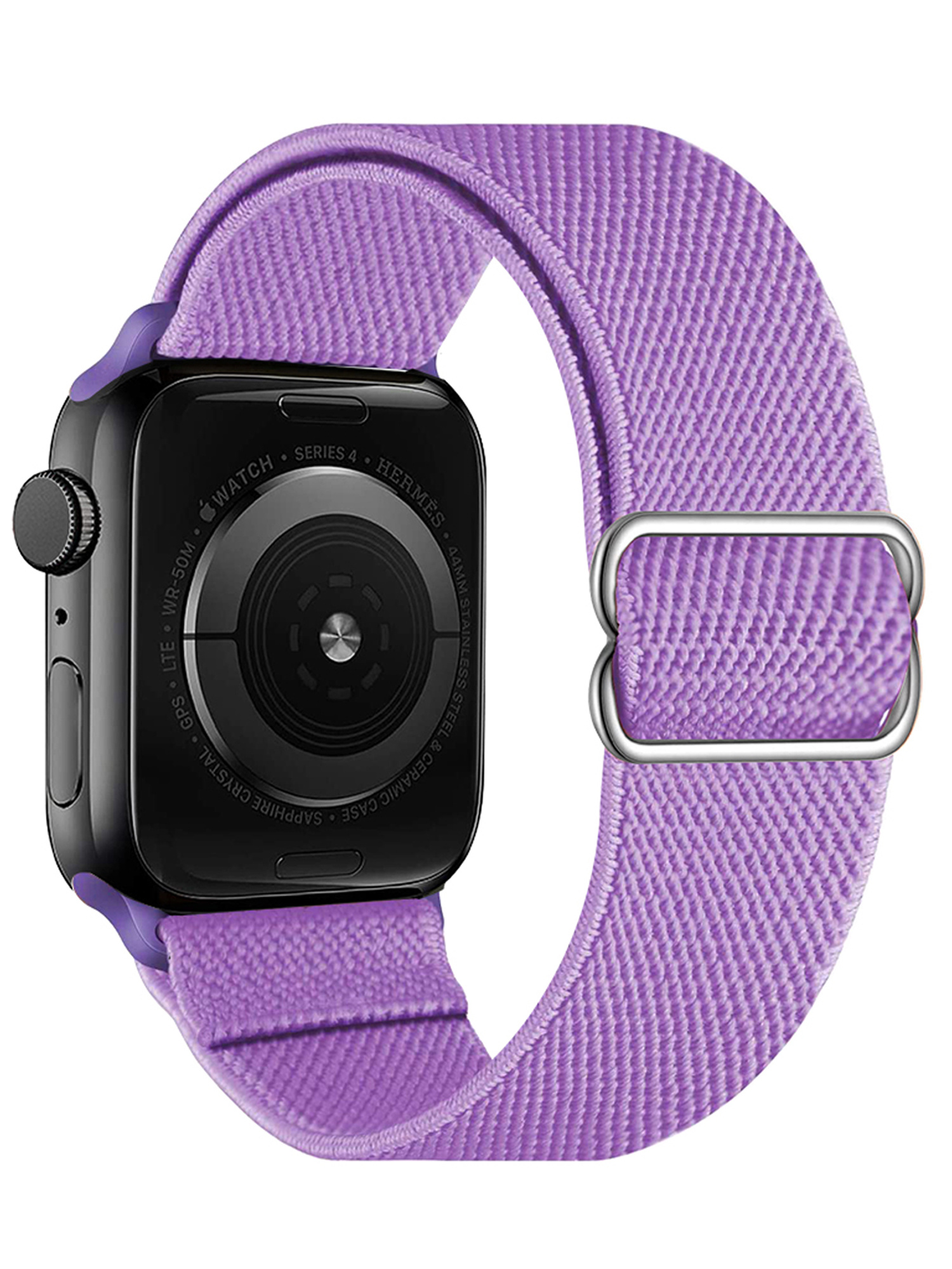 NoXx Horloge Band Geschikt voor Apple Watch 1-8 / SE (38/40/41 mm) Bandje Nylon Met Verstelbare Gesp - Lila